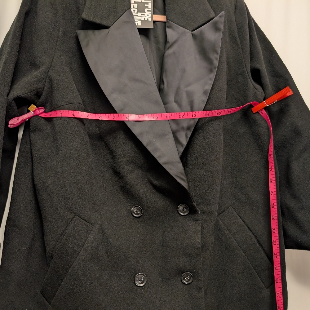 Future collective nwt XXL double breasted long black coat - Picture 9 of 12